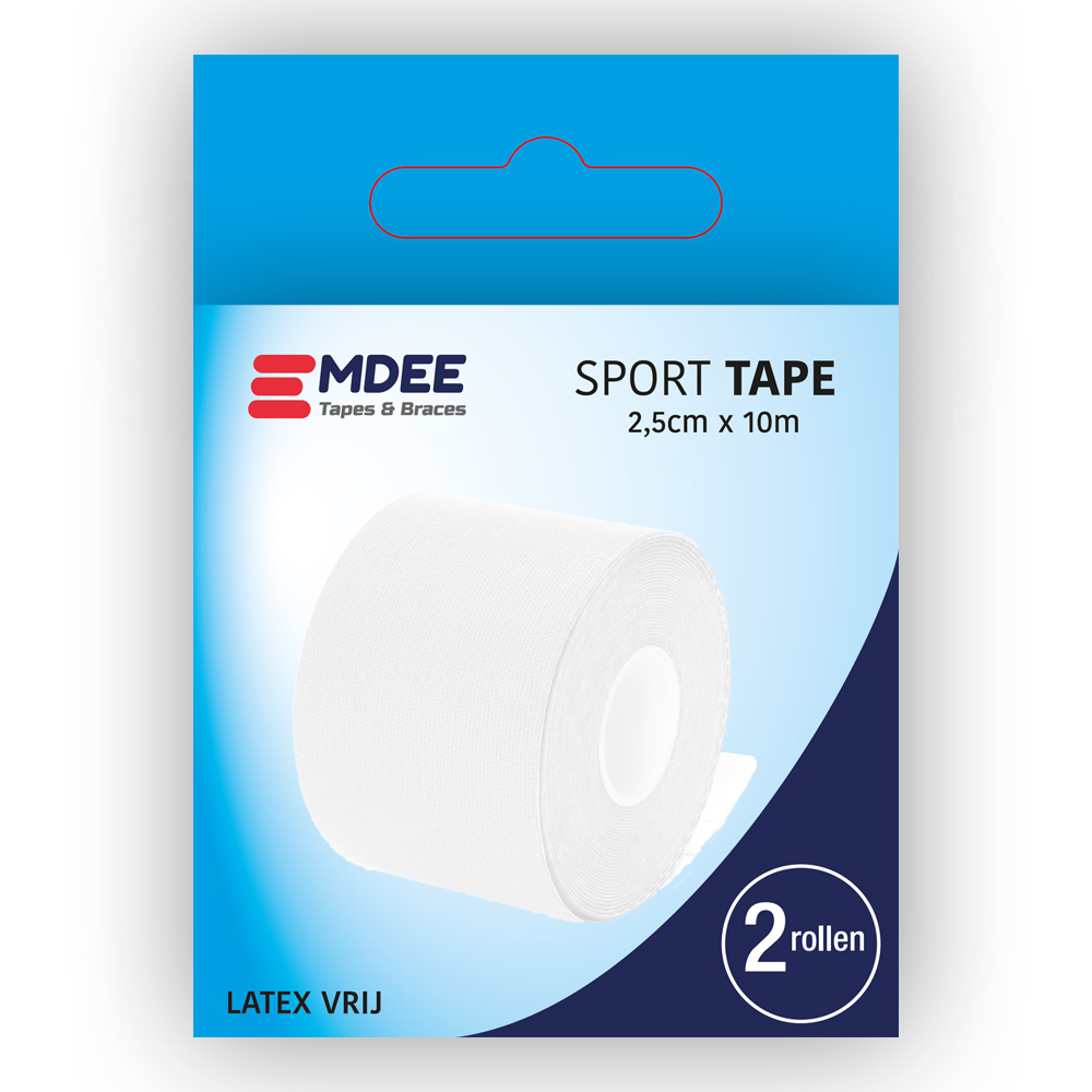 Emdee Sport tape 2,5cm*10m | Wit | 2x